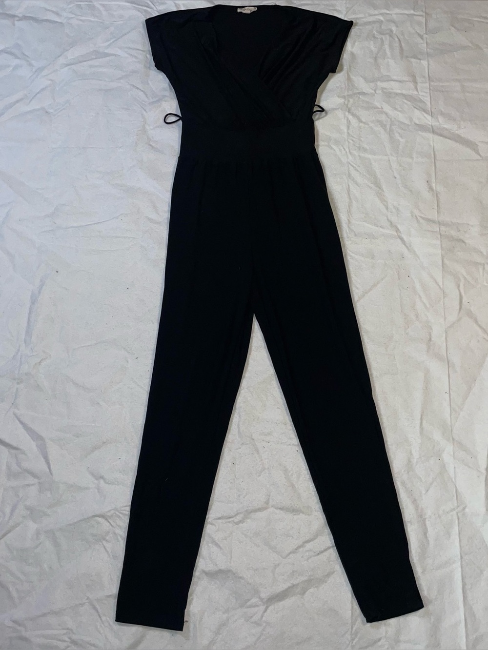 Rolla Coster Black S V Neck Wrap Look Jumpsuit With Belt Loops